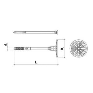 Kołek do styropianu 10x220 LTX trzp. PLASTIK KLIMAS WKRĘT-MET