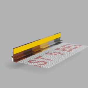 Listwa PVC dylatacyjna przyokienna 3mm z siatką 3m ORZECH