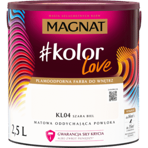 Plamoodporna farba MAGNAT kolorlove odcień KL04 szara biel 2,5l