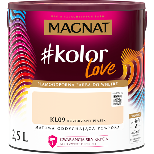 Plamoodporna farba MAGNAT kolorlove odcień KL09 rozgrzany piasek 2,5l