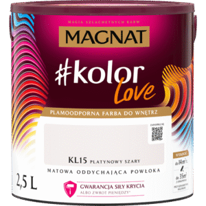 Plamoodporna farba MAGNAT kolorlove odcień KL15 platynowy szary 2,5l