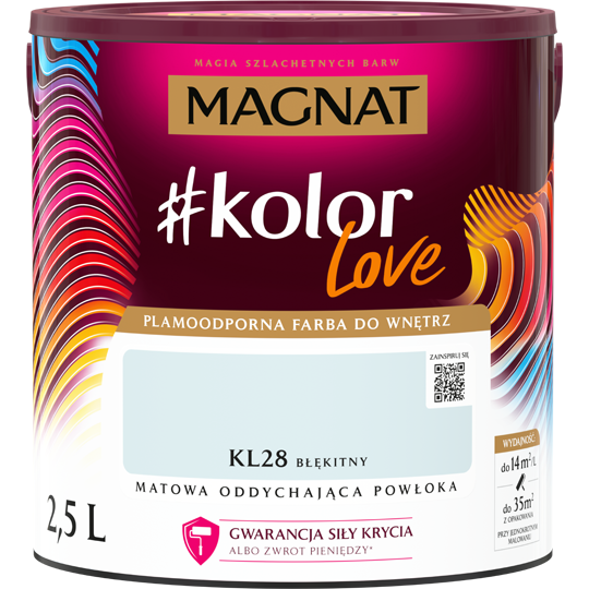 Plamoodporna farba MAGNAT kolorlove odcień KL28 błękitny 2,5l