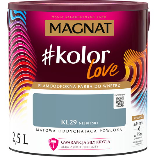 Plamoodporna farba MAGNAT kolorlove odcień KL29 niebieski 2,5l