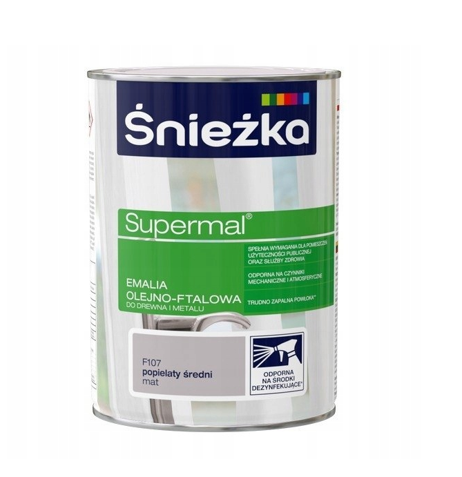 ŚNIEŻKA SUPERMAL FTALOWA POPIELATY ŚREDNI 0,8L
