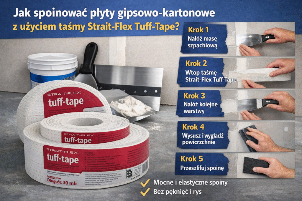 Jak spoinować płyty gipsowo-kartonowe z użyciem taśmy