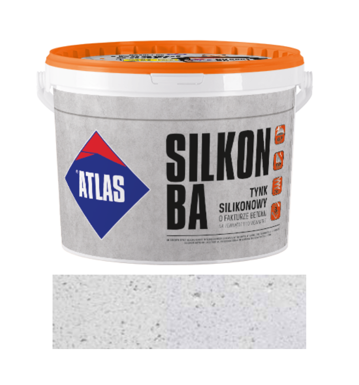 ATLAS SILIKON BA kolor beton 0000 20 kg – tynk silikonowy efekt betonu