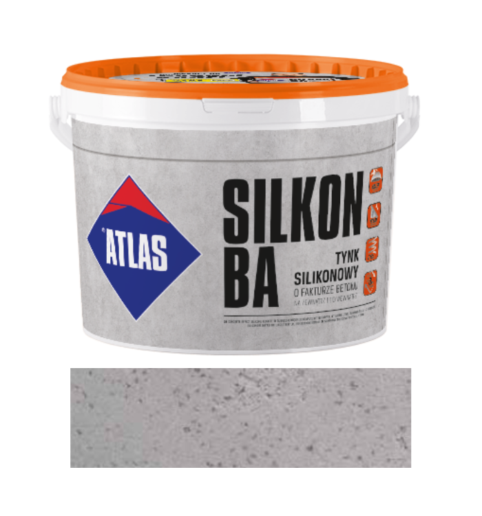 ATLAS SILIKON BA kolor beton 0002 20 kg – tynk silikonowy efekt betonu