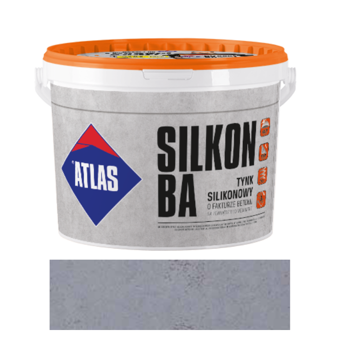 ATLAS SILIKON BA kolor beton 0004 20 kg – tynk silikonowy efekt betonu
