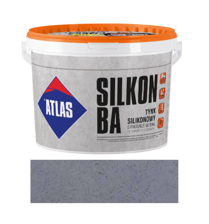ATLAS SILIKON BA kolor beton 0005 20 kg – tynk silikonowy efekt betonu