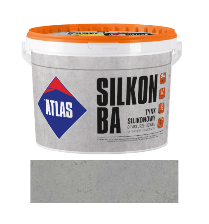 ATLAS SILIKON BA kolor beton 0007 20 kg – tynk silikonowy efekt betonu