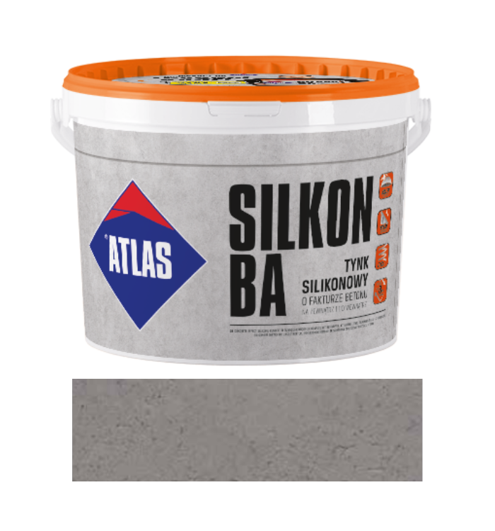 ATLAS SILIKON BA kolor beton 0008 20 kg – tynk silikonowy efekt betonu