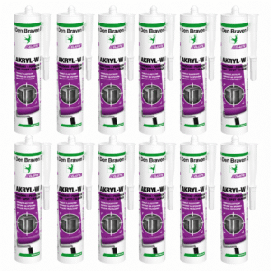 DEN BRAVEN - akryl W elastyczny 300ml biały - ZESTAW 12 szt