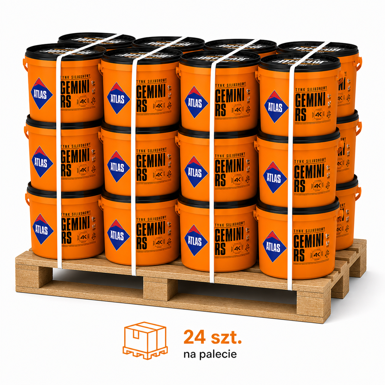 ATLAS GEMINI RS baza biała 25kg – tynk silikonowy PALETA (24szt)