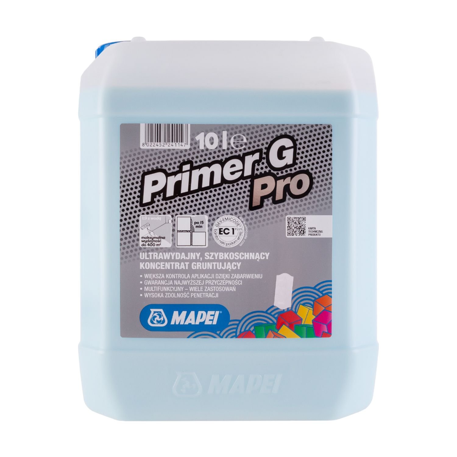 MAPEI GRUNT PRIMER G PRO 10L – ultrawydajny, szybkoschnący koncentrat gruntujący